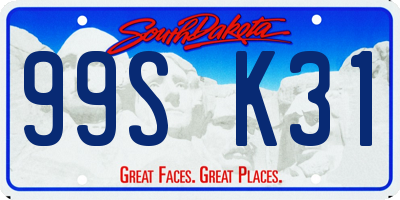 SD license plate 99SK31