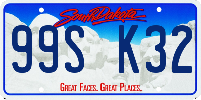 SD license plate 99SK32