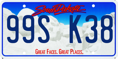 SD license plate 99SK38