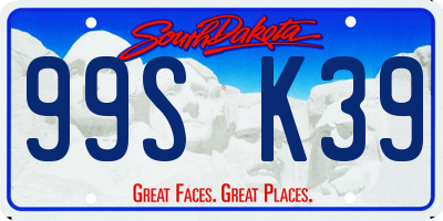 SD license plate 99SK39