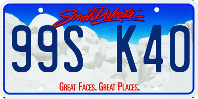 SD license plate 99SK40