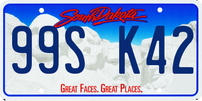 SD license plate 99SK42