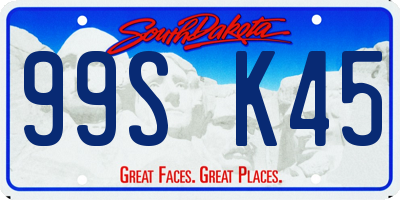 SD license plate 99SK45