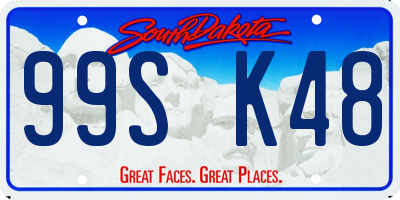 SD license plate 99SK48