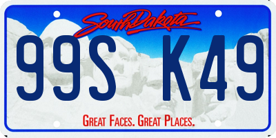SD license plate 99SK49