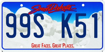 SD license plate 99SK51