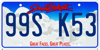 SD license plate 99SK53