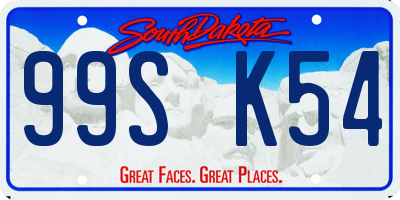 SD license plate 99SK54