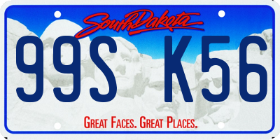 SD license plate 99SK56