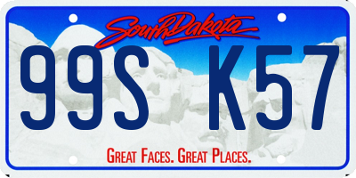 SD license plate 99SK57