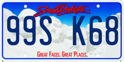 SD license plate 99SK68