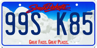 SD license plate 99SK85