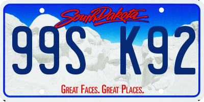 SD license plate 99SK92