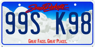 SD license plate 99SK98
