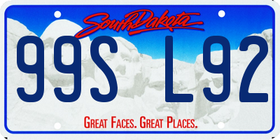 SD license plate 99SL92