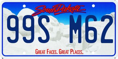 SD license plate 99SM62