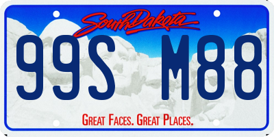 SD license plate 99SM88