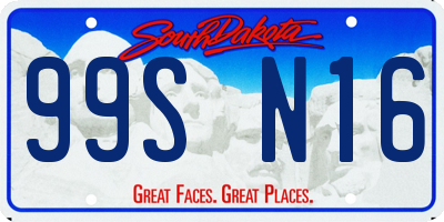SD license plate 99SN16
