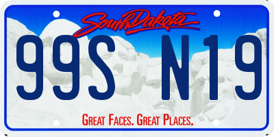 SD license plate 99SN19