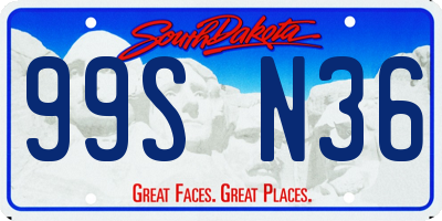 SD license plate 99SN36