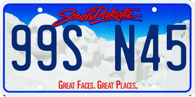 SD license plate 99SN45