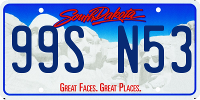 SD license plate 99SN53
