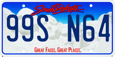 SD license plate 99SN64