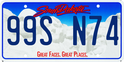 SD license plate 99SN74