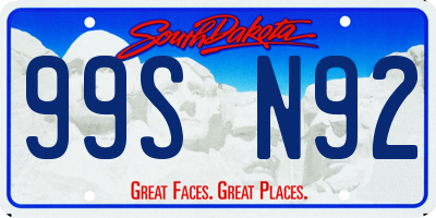SD license plate 99SN92