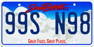SD license plate 99SN98
