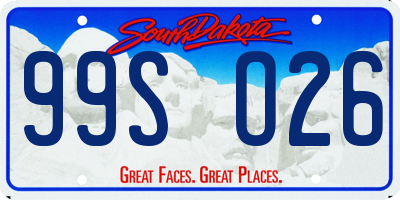 SD license plate 99SO26
