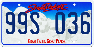 SD license plate 99SO36