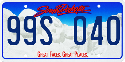 SD license plate 99SO40