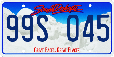 SD license plate 99SO45