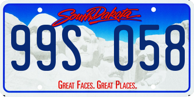 SD license plate 99SO58