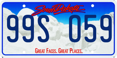 SD license plate 99SO59