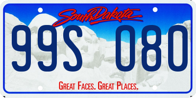 SD license plate 99SO80