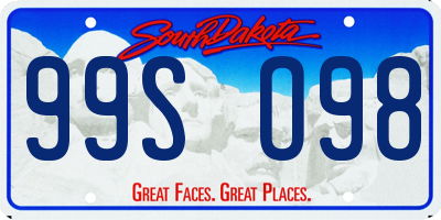 SD license plate 99SO98