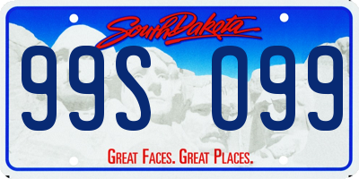 SD license plate 99SO99