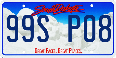 SD license plate 99SP08