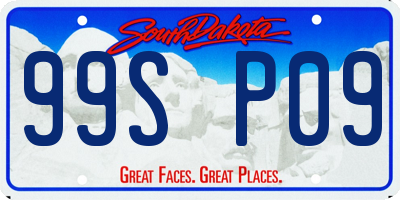 SD license plate 99SP09