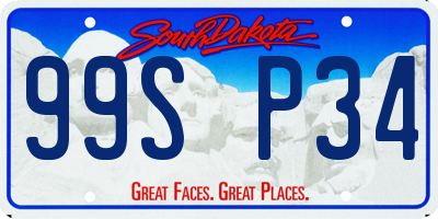 SD license plate 99SP34
