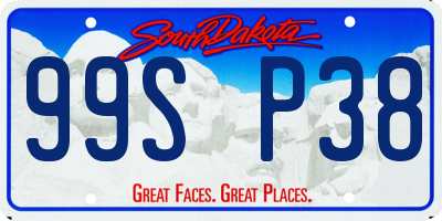 SD license plate 99SP38