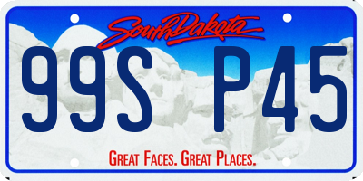 SD license plate 99SP45