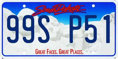 SD license plate 99SP51