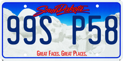 SD license plate 99SP58