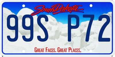SD license plate 99SP72