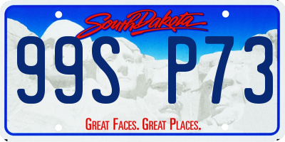 SD license plate 99SP73