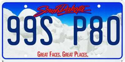 SD license plate 99SP80