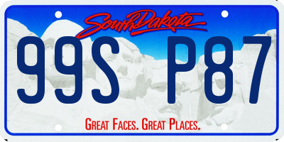 SD license plate 99SP87